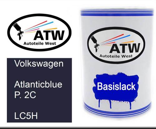 Volkswagen, Atlanticblue P. 2C, LC5H: 500ml Lackdose, von ATW Autoteile West.